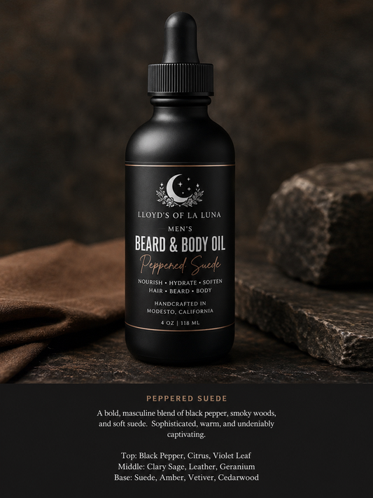 Peppered Suede Hair and Body Oil