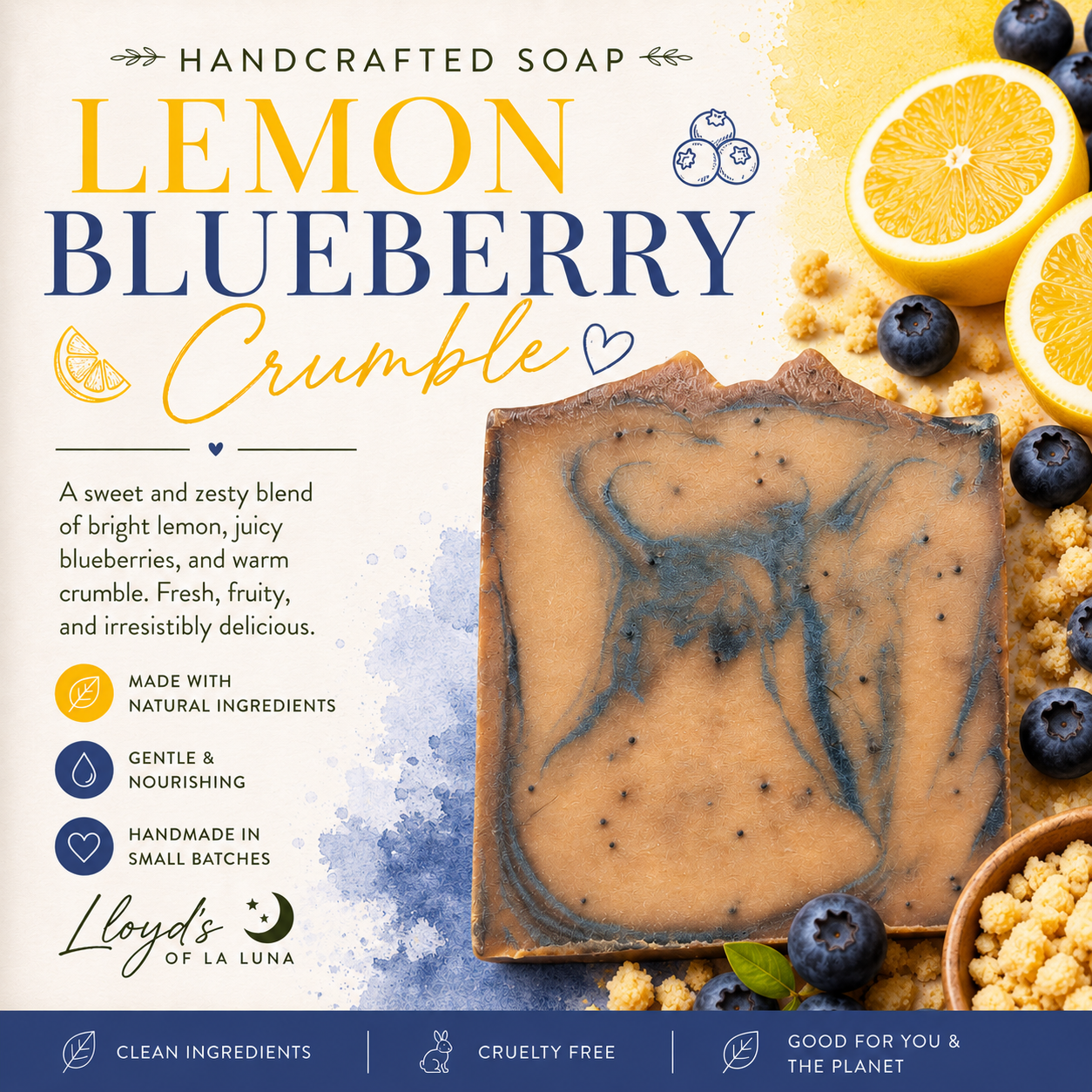 Lemon Blueberry Crumble Artisan Soap